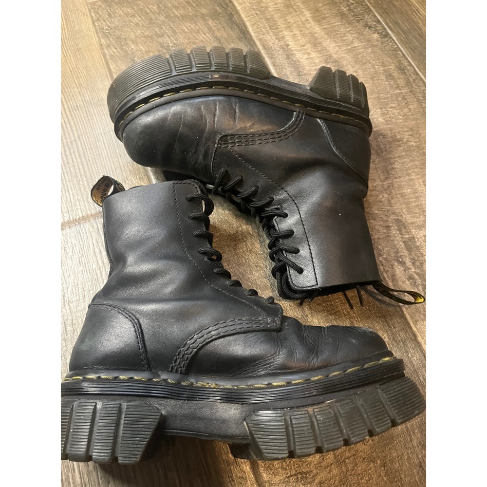 Dr. Martens Audrick 8-Eye Platform Boots Black Nappa Lux Leather Size 5